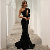 Skin Tight Long Dresses Sexy Sequins Dress