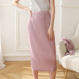 MIDI Mauve Skirt Mid-Length Split Skirt for Spring and Summer
