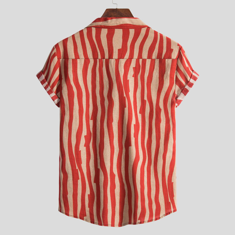 Camp Collar Shirt Striped Shirt