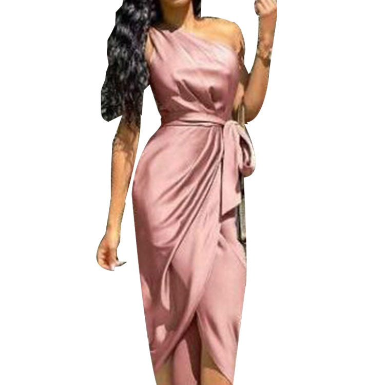 MIDI Mauve Cocktail Dress Women's Dress for Free