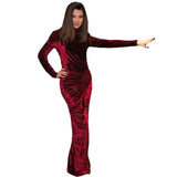 Maxi Burgundy Dress Formal Winter Slim-Fit Sexy High Dress Long Dress