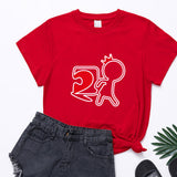 Valentine's Day T Shirts Couples Love Heart Puzzle Printed T-shirt Loose