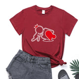 Valentine's Day T Shirts Couples Love Heart Puzzle Printed T-shirt Loose
