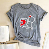 Valentine's Day T Shirts Couples Love Heart Puzzle Printed T-shirt Loose