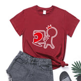 Valentine's Day T Shirts Couples Love Heart Puzzle Printed T-shirt Loose