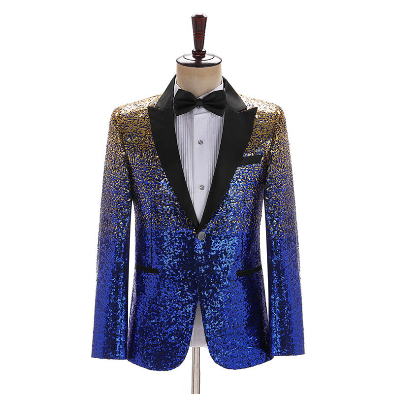 Men Prom Outfits Gradient Sequin