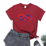 Valentine's Day T Shirts Couples Couple Print Valentine's Day Women's T-shirt