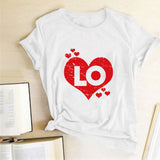 Valentine's Day T Shirts Couples Couples Love Heart Printing Couple T-shirt Loose