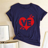 Valentine's Day T Shirts Couples Couples Love Heart Printing Couple T-shirt Loose