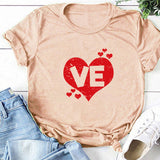 Valentine's Day T Shirts Couples Couples Love Heart Printing Couple T-shirt Loose