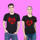 Valentine's Day T Shirts Couples Couples Love Heart Printing Couple T-shirt Loose