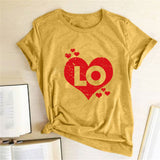 Valentine's Day T Shirts Couples Couples Love Heart Printing Couple T-shirt Loose