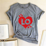 Valentine's Day T Shirts Couples Couples Love Heart Printing Couple T-shirt Loose