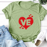 Valentine's Day T Shirts Couples Couples Love Heart Printing Couple T-shirt Loose