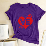Valentine's Day T Shirts Couples Couples Love Heart Printing Couple T-shirt Loose