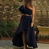 Homecoming Dresses Women's Evening Dress Autumn and Winter Retro Long Dress Solid Color Dress