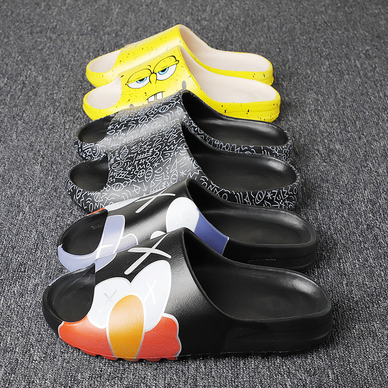 Mens Slide Coconut Slippers Men'S And Women'S Yeez* Soft Bottom Beach Statement Sandals