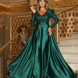 Long Homecoming Dresses Deep V Swing Sexy Dress Evening Dress