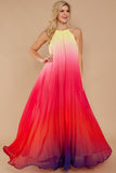 kendall jenner wedding guest dress   Women Patchwork Gradient Bohemian Beach Sexy Backless Dress