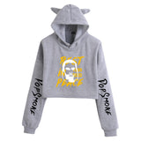 Pop Smoke Hoodies Rapper Print Fashion Cat Ears Exposed Navel