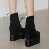 Platform Heels for Women Fall/Winter Velvet Short Boots