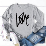 Valentine 'S Day T Shirts Couples Printed Long Sleeve Men And Women Solid Color Long Sleeve