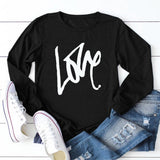 Valentine 'S Day T Shirts Couples Printed Long Sleeve Men And Women Solid Color Long Sleeve