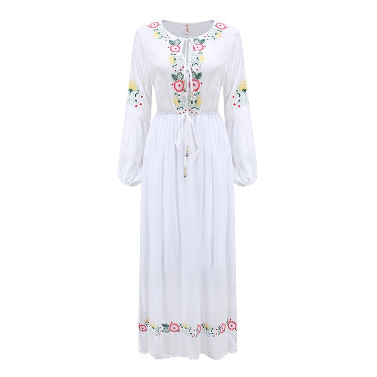 Beth Dutton Bohemian Dress Winter Autumn Maxi Dresses Spring and Autumn White Vacation Dress