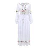 Beth Dutton Bohemian Dress Winter Autumn Maxi Dresses Spring and Autumn White Vacation Dress