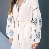 Beth Dutton Bohemian Dress Winter Autumn Midi Dresses Cotton Dress