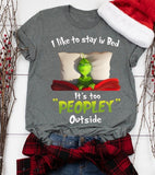 Men and Women Grinch Shirt Christmas Short Grinch Printed Short Sleeve T-shirt