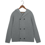 Baja Hoodie Solid Color Hooded Sweater Button Long Sleeve