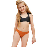 Children Swimsuit Children's Pure Color Bikini Swimsuit Women