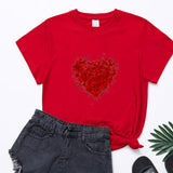 Valentine 'S Day T Shirts Couples Red Butterfly Group Love Pattern Printed Women 'S T-shirt