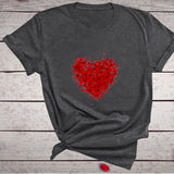Valentine 'S Day T Shirts Couples Red Butterfly Group Love Pattern Printed Women 'S T-shirt