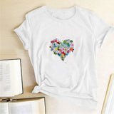 Valentine's Day T Shirts Couples Women's Love Pattern Printed Women's T-shirt