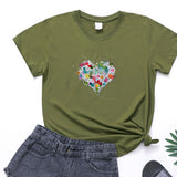 Valentine's Day T Shirts Couples Women's Love Pattern Printed Women's T-shirt
