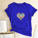 Valentine's Day T Shirts Couples Women's Love Pattern Printed Women's T-shirt