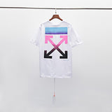 Off White T Shirt Summer Gradient Color Arrow Print Short Sleeve Tshirt Owt