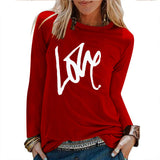 Valentine 'S Day T Shirts Couples Printed Long Sleeve Men And Women Solid Color Long Sleeve