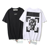 Off White T Shirt Ow Cotton Round Neck Short Sleeve Tshirt Portrait Arrow Men'S Clothing Owt