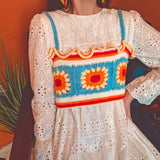 Coachella Music Festival Outfits Flower Wool Spaghetti Straps Knitted Camisole