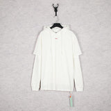Off White Hoodie With Arrow Print Arrow Men'S And Women'S Cotton Sweater Coat Top Men'S Clothing Owt