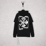 Off White Hoodie With Arrow Print Arrow Men'S And Women'S Cotton Sweater Coat Top Men'S Clothing Owt