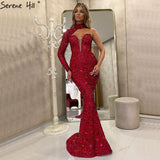 Burgundy Evening Dresses for Weddings Evening Dress Women's 2021 Autumn Dress