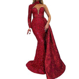 Burgundy Evening Dresses for Weddings Evening Dress Women's 2021 Autumn Dress