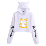 Pop Smoke Hoodies Rapper Print Fashion Cat Ears Exposed Navel