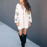 Beth Dutton Bohemian Dress Winter Autumn Midi Dresses Cotton Dress