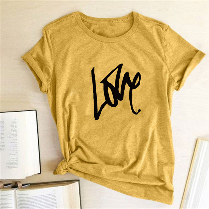 Valentine's Day T Shirts Couples Printed Women's T-shirt Fashion Short Sleeve