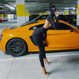Women's Spring Clothing Long Sleeve High Neck Sexy Backless Hip Raise Skinny Sports Jumpsuit